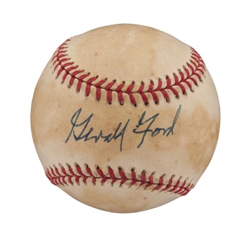 Gerald Ford Single-Signed Baseball